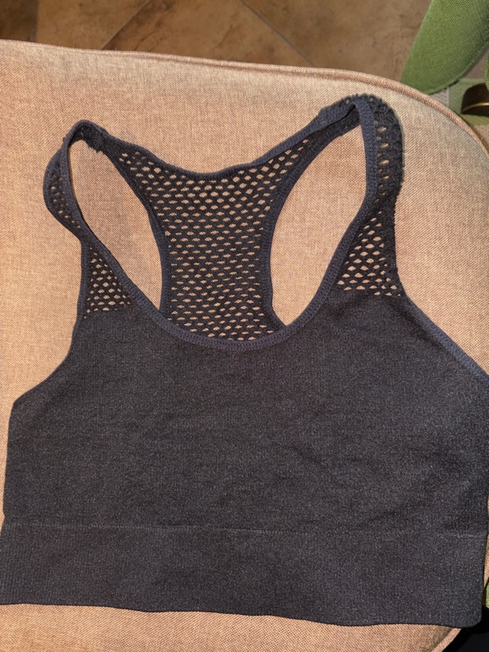 Mesh Racerback Sports Bra - Black
